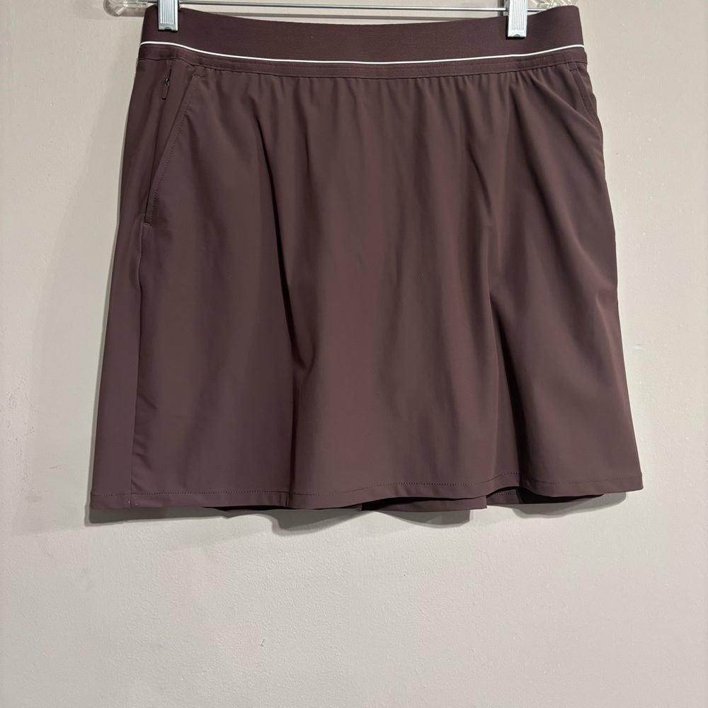 Soybu Chocolate Brown Athletic Skort Women Medium Active Skirt Shorts Pocket